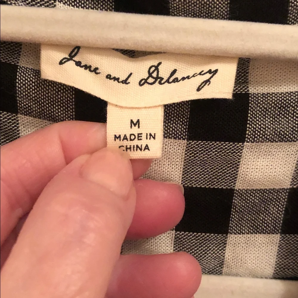 Jane and Delancey Black and White Gingham Shirt - Picture 2 of 6